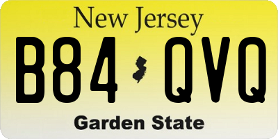 NJ license plate B84QVQ