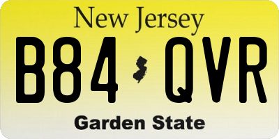 NJ license plate B84QVR