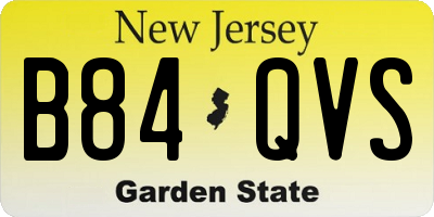 NJ license plate B84QVS