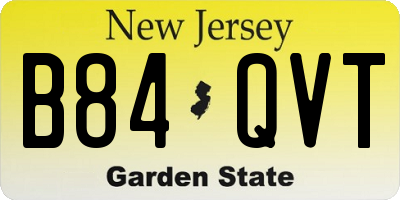 NJ license plate B84QVT