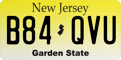 NJ license plate B84QVU