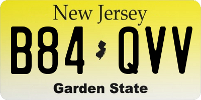 NJ license plate B84QVV