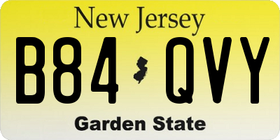 NJ license plate B84QVY