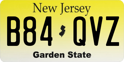 NJ license plate B84QVZ