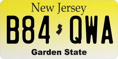NJ license plate B84QWA