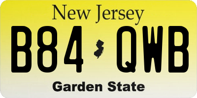 NJ license plate B84QWB
