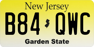 NJ license plate B84QWC