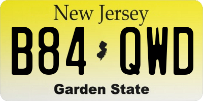 NJ license plate B84QWD