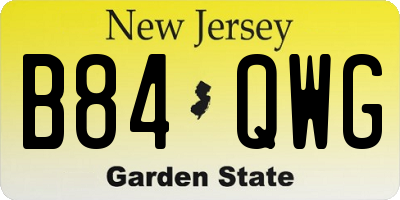 NJ license plate B84QWG