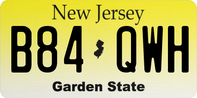 NJ license plate B84QWH