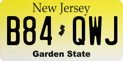 NJ license plate B84QWJ