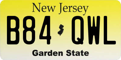 NJ license plate B84QWL