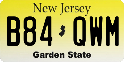 NJ license plate B84QWM