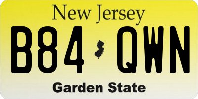 NJ license plate B84QWN