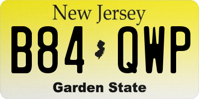 NJ license plate B84QWP