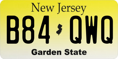 NJ license plate B84QWQ