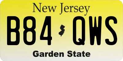 NJ license plate B84QWS