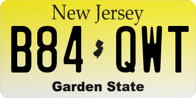 NJ license plate B84QWT
