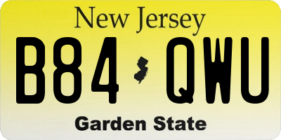 NJ license plate B84QWU