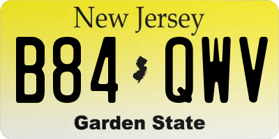 NJ license plate B84QWV