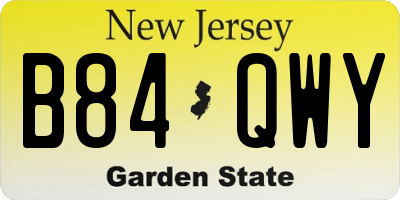 NJ license plate B84QWY