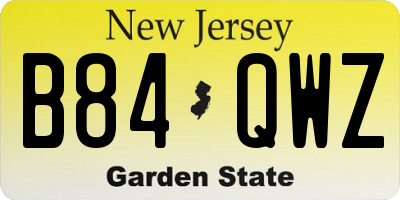 NJ license plate B84QWZ