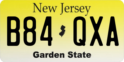 NJ license plate B84QXA