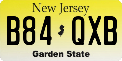 NJ license plate B84QXB