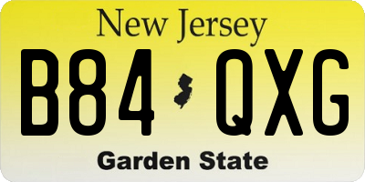 NJ license plate B84QXG