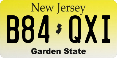 NJ license plate B84QXI