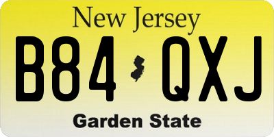 NJ license plate B84QXJ