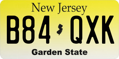 NJ license plate B84QXK