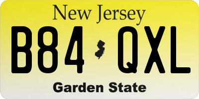 NJ license plate B84QXL