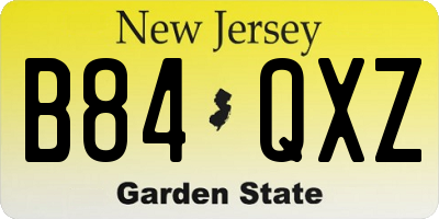 NJ license plate B84QXZ