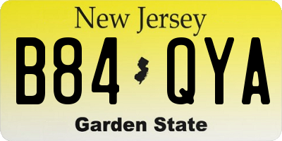 NJ license plate B84QYA