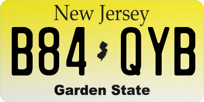 NJ license plate B84QYB
