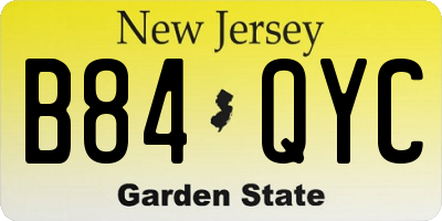 NJ license plate B84QYC