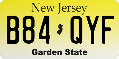 NJ license plate B84QYF