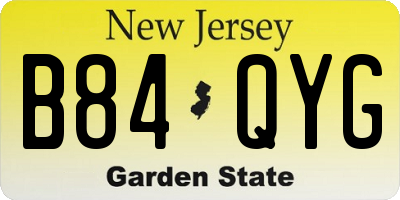 NJ license plate B84QYG
