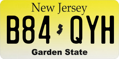 NJ license plate B84QYH