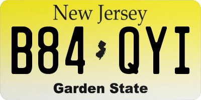 NJ license plate B84QYI