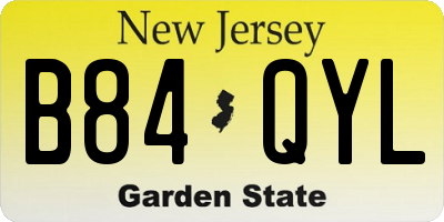 NJ license plate B84QYL