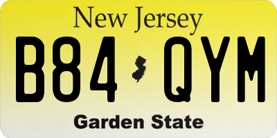 NJ license plate B84QYM
