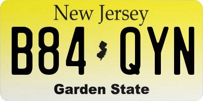 NJ license plate B84QYN