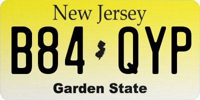 NJ license plate B84QYP