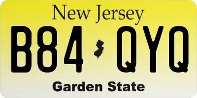 NJ license plate B84QYQ