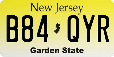 NJ license plate B84QYR