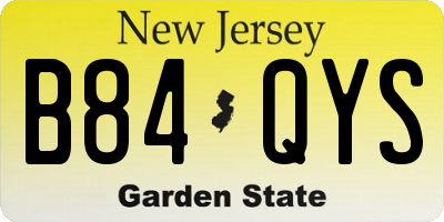 NJ license plate B84QYS