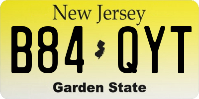 NJ license plate B84QYT