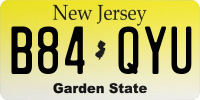 NJ license plate B84QYU